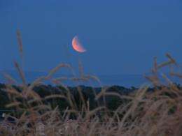 Partial eclipse of the strawberry moon