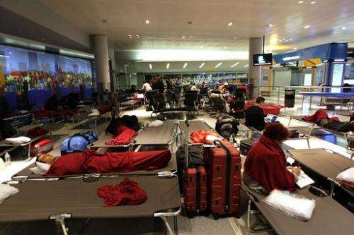 Passengers at New York's John F. Kennedy International Airport remain stranded