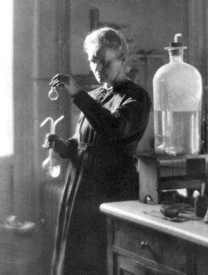 Professor Marie Curie works in her laboratory at the University of Paris in 1925