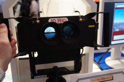 Prototype binoculars from NHK show-stop CEATEC crowd