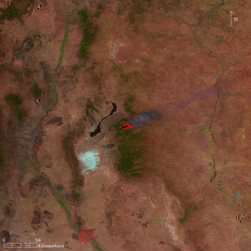Satellite Sees Western U.S. High Mountain Blazes