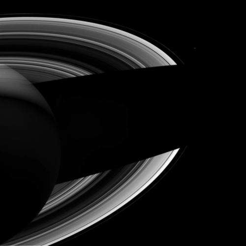 Saturn shows off its shadow