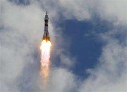 Soyuz rocket launches on mission to space station