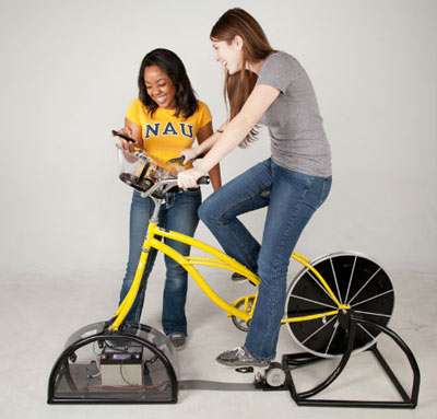 Students put mettle to the pedal to build bike-powered charging station