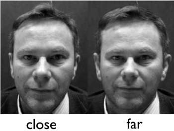 研究表明，面部照片被采取的距离影响感知