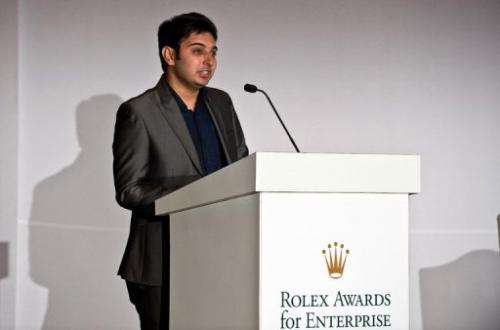 Sumit Dagar addresses a press conference to announce the Winners of Young Laureates Rolex Award