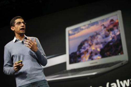 Sundar Pichai, senior vice president of Chrome, introduces the new Chromebook and Chromebox on 28 June 2012