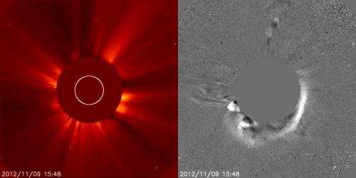 Sun releases slow moving CME