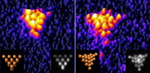 A cluster of twenty atoms of gold visualized for the first time