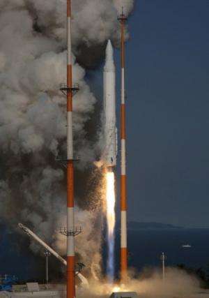 The Korea Space Launch Vehicle-1 has a 1st stage manufactured by Russia and a solid-fuel 2nd stage built by South Korea