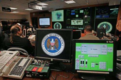 The National Security Agency Threat Operations Center at Fort Meade, Maryland