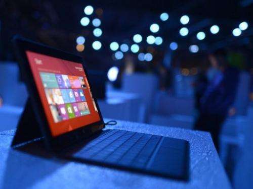 The new Microsoft Surface tablet on display in New York in October