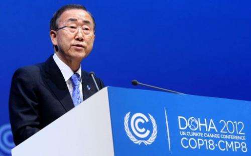 The UN chief has urged negotiators at climate talks in to put aside their quarrels and act with urgency