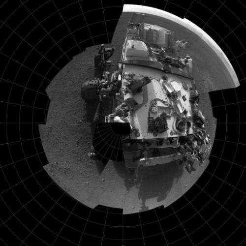 This self-portrait shows the deck of NASA's Curiosity rover from the rover's Navigation camera