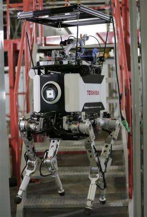 Toshiba shows four-legged robot for nuke disaster