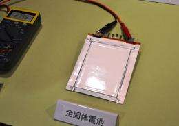 Toyota shows off all solid state lithium superionic conductor based prototype battery