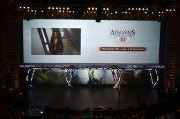 Ubisoft producer Francois Pelland presents 'Assassin's Creed 3,' in Los Angeles