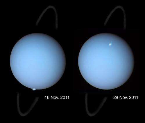 Uranus auroras glimpsed from Earth