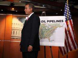 US Speaker of the House John Boehner holds a press conference following Obama's rejection of the Keystone project