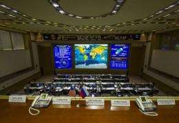 View from the balcony of the Russian Mission Control Center in Korolev, Russia