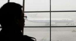 Visibility at the airport early Saturday was at less than 200 metres, the state news agency said