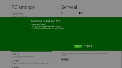 Windows 8 readies push-button PC refresh, reset 