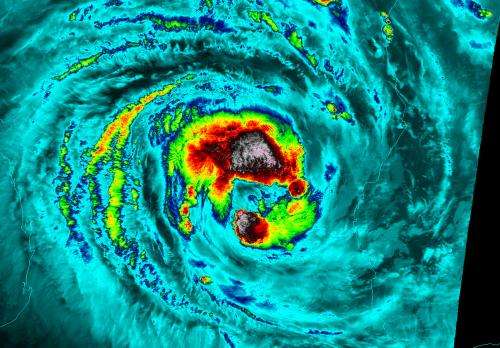 3 NASA satellites see wide-eyed Cyclone Haruna