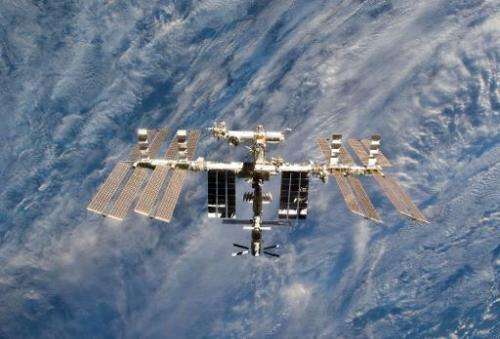 A close-up view of the International Space Station on March 7, 2011