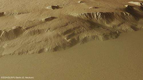 At the foot of the Red Planet’s giant volcano