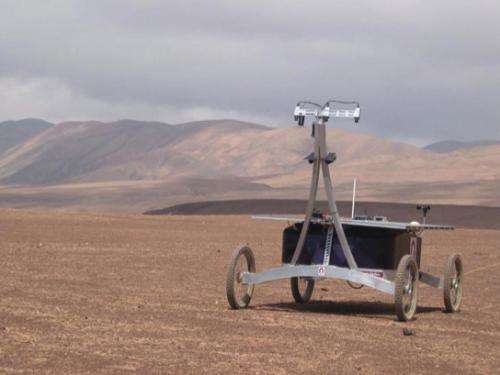 Autonomous rover drills underground in the Atacama