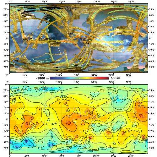 Cassini shapes first global topographic map of Titan