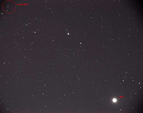 Comet ISON and Mars imaged together during close approach