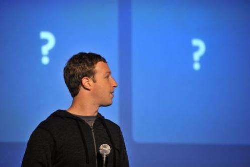 Facebook CEO Mark Zuckerberg speaks at an event at Facebook's headquarters in Menlo Park, California, January 15, 2012