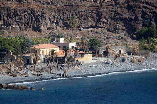 General view taken on November 22, 2013 a house on a beach in Playa de Santiago, on the Spanish Canary island of La Gomera