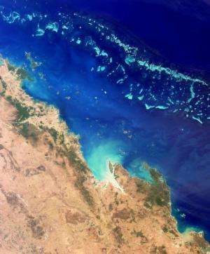 Image taken by NASA's MISR on August 26, 2000 shows the Great Barrier Reef, which extends for some 2,300 kilometres