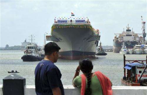 India unveils home-built aircraft carrier