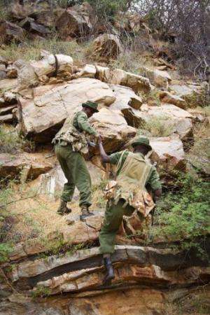 Kenya Wildlife Service anti-poaching squad, seen during a patrol at the Kora National Park, on January 30, 2013