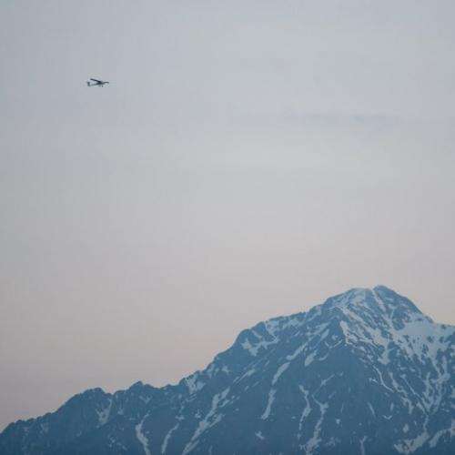 Matevz Lenarcic, pilot, biologist and photographer adventurer, begins his flight over North Pole, April 22, 2013