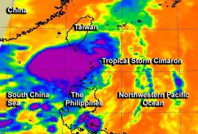 NASA's 2 views of Tropical Storm Cimaron making landfall in China
