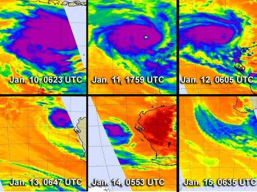 NASA satellites see Cyclone Narelle torn apart