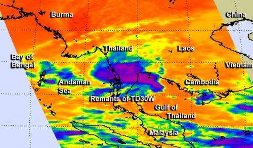 NASA sees former Tropical Depression 30W entering Indian Ocean