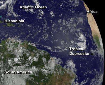 NASA sees newborn eastern Atlantic tropical depression