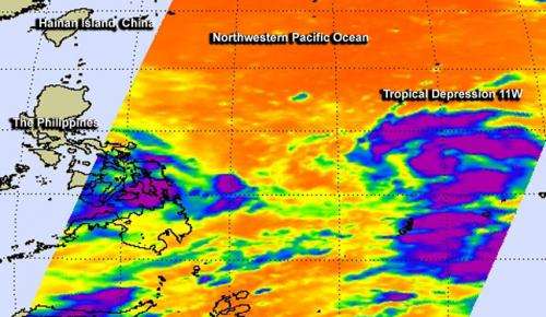 NASA sees some strength in developing Tropical Depression 11W headed for Luzon
