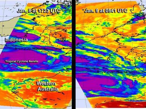 NASA sees Tropical Cyclone Narelle intensifying