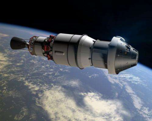 Orion capsule accelerating to 2014 launch and eventual asteroid exploration