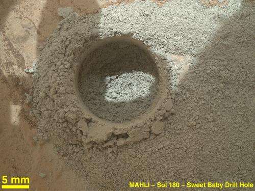 Preparatory drill test performed on Mars