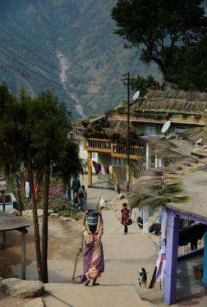 Residents of a village in Mawsynram in the north-eastern Indian state of Meghalaya, February 3, 2013