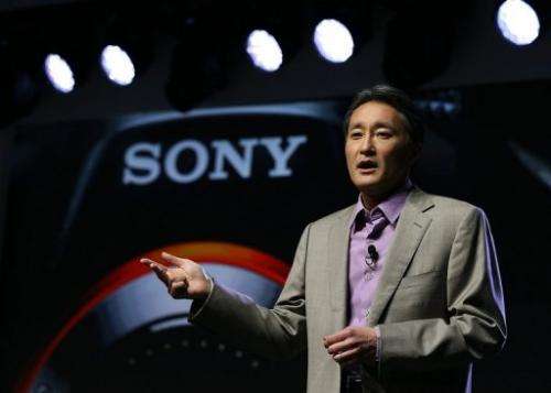 Sony CEO Kazuo Hirai gives a press conference at Las Vegas Convention Center on January 7, 2013