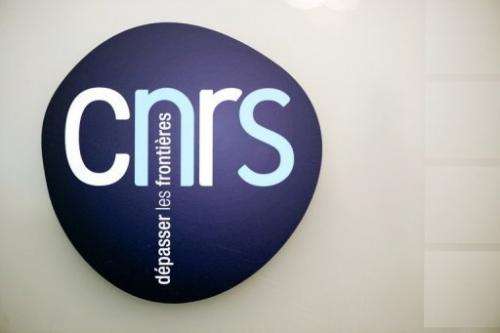 The logo of the French National Centre for Scientific Research (CNRS) in Paris on December 7, 2012