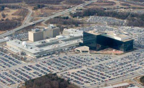 The National Security Agency headquarters at Fort Meade, Maryland, are seen on January 29, 2010
